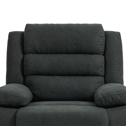 Fauteuil inclinable manuel rembourré en velours côtelé de coton avec accoudoirs larges