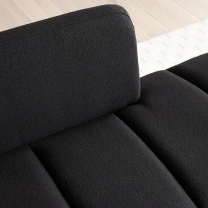 Banc causeuse rembourré avec pieds dorés