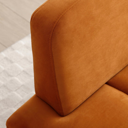 Banc causeuse rembourré avec pieds dorés