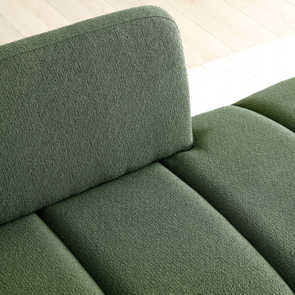 Banc causeuse rembourré avec pieds dorés