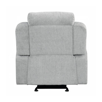 Fauteuil inclinable manuel rembourré avec 2 porte-gobelets, gris clair