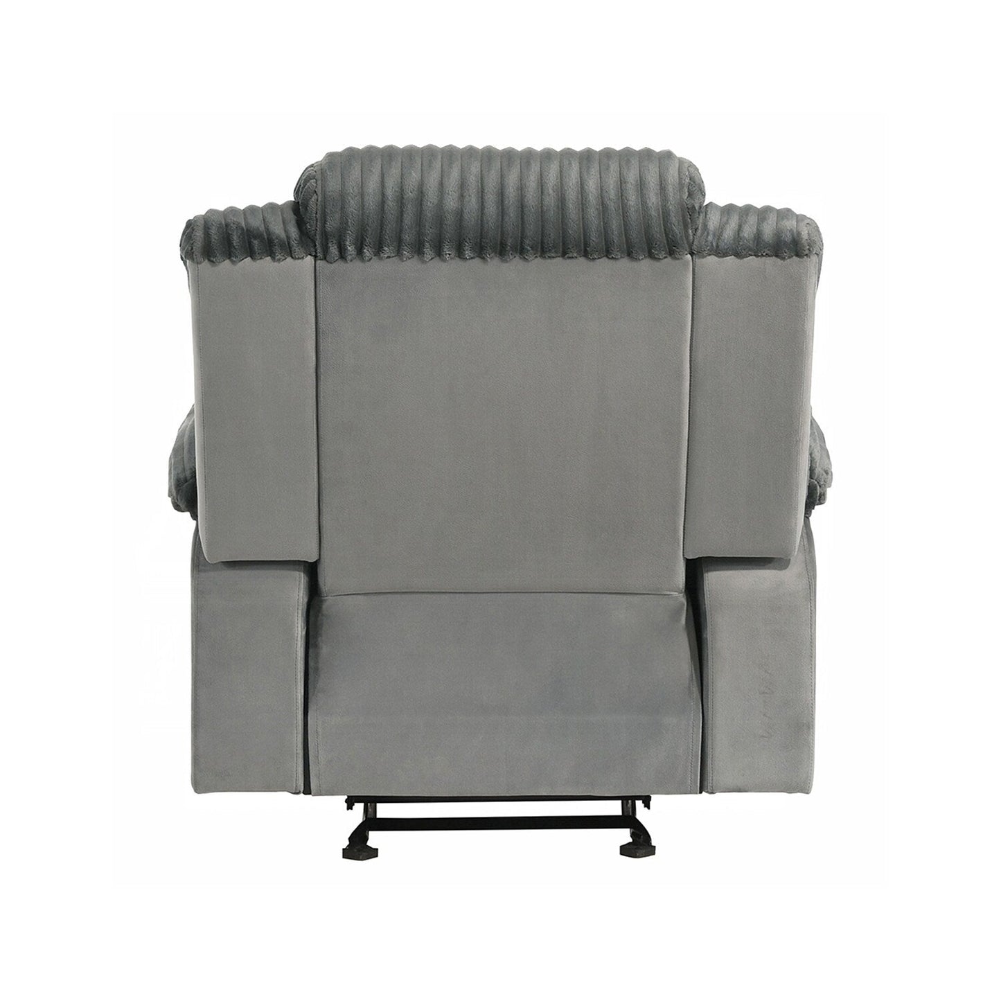 Fauteuil inclinable manuel rembourré avec accoudoirs coussinés, gris