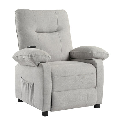 Fauteuil inclinable manuel rembourré avec massage, chauffage lombaire, accoudoirs coussinés et poches latérales