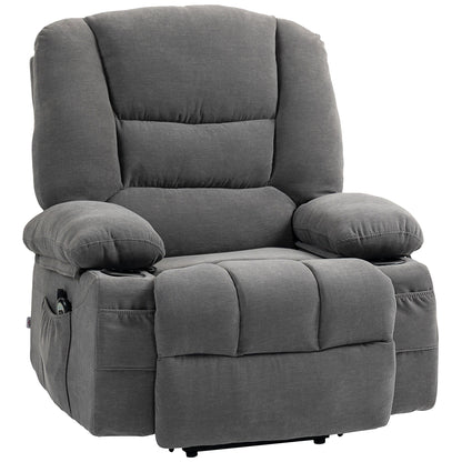 Fauteuil inclinable de massage électrique rembourré avec chauffage lombaire et porte-gobelet