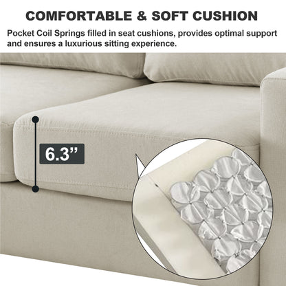 Canapé sectionnel rembourré avec pouf