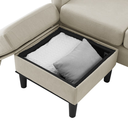 Canapé sectionnel rembourré avec pouf