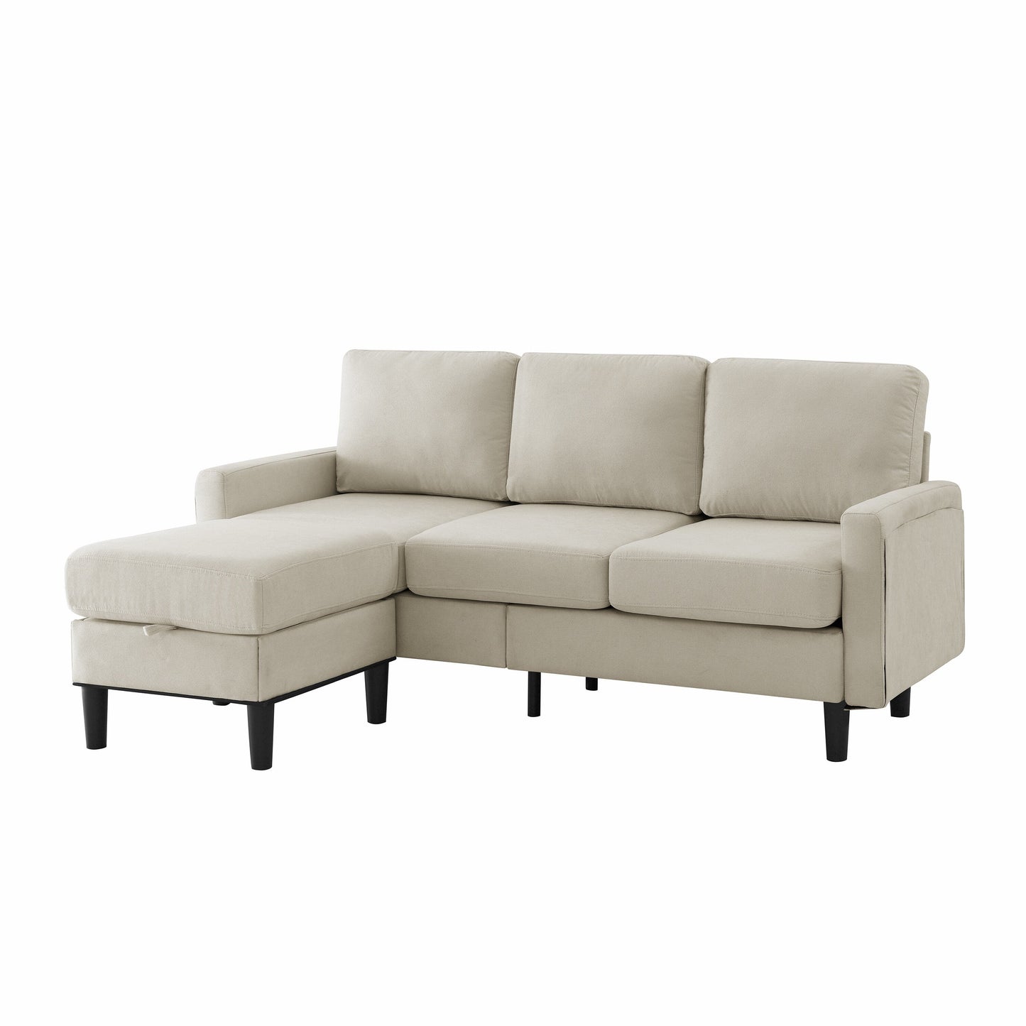 Canapé sectionnel rembourré avec pouf