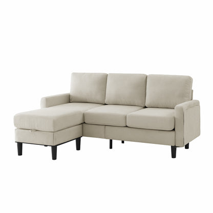 Canapé sectionnel rembourré avec pouf