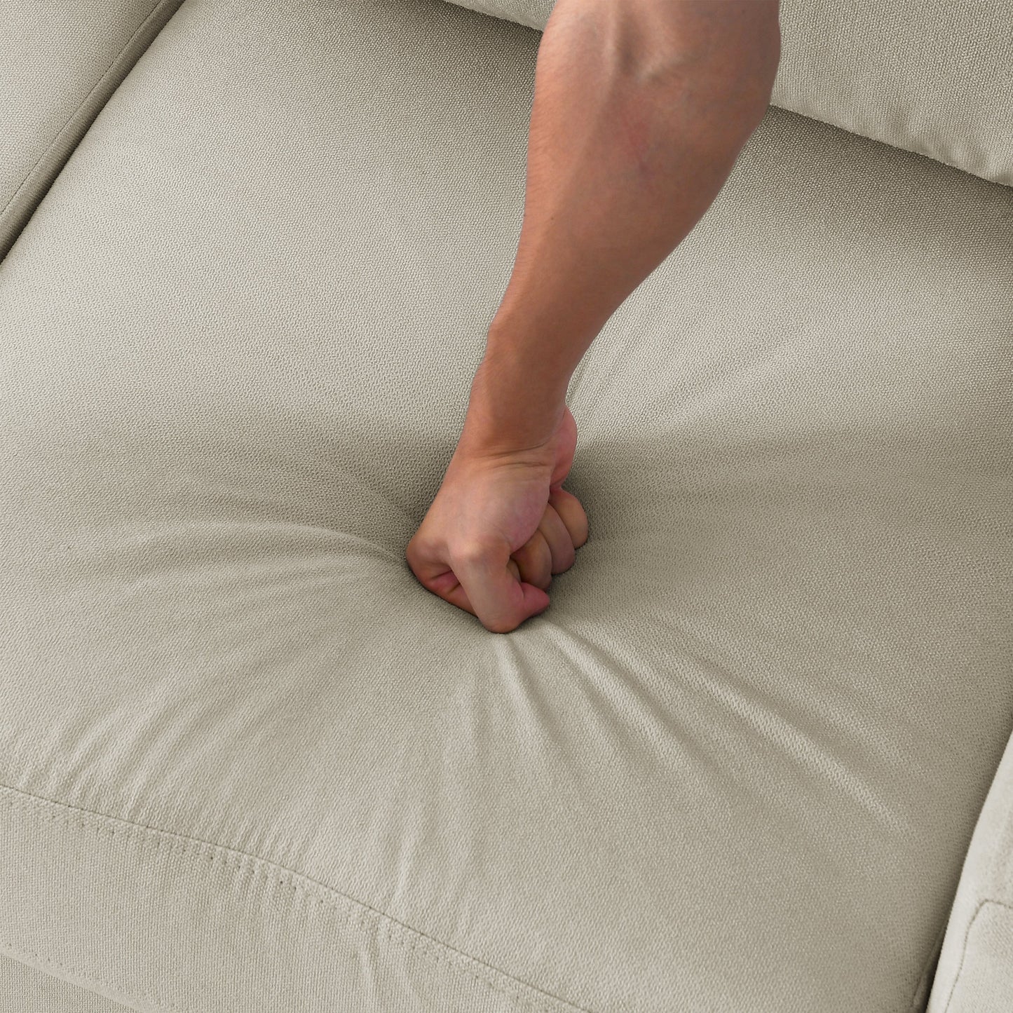 Canapé sectionnel rembourré avec pouf