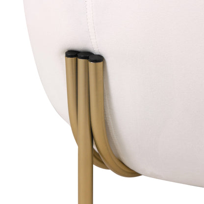 Canapé 1 place capitonné en velours LeisureMod Zuno - Fauteuil d'appoint confortable pour la maison, le bureau, le salon et la chambre