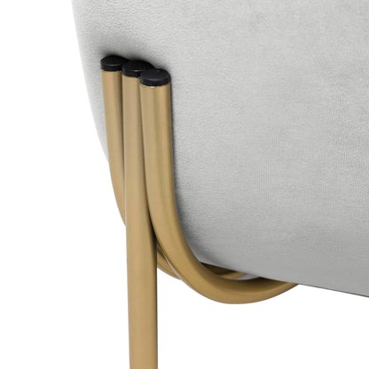 Canapé 1 place capitonné en velours LeisureMod Zuno - Fauteuil d'appoint confortable pour la maison, le bureau, le salon et la chambre