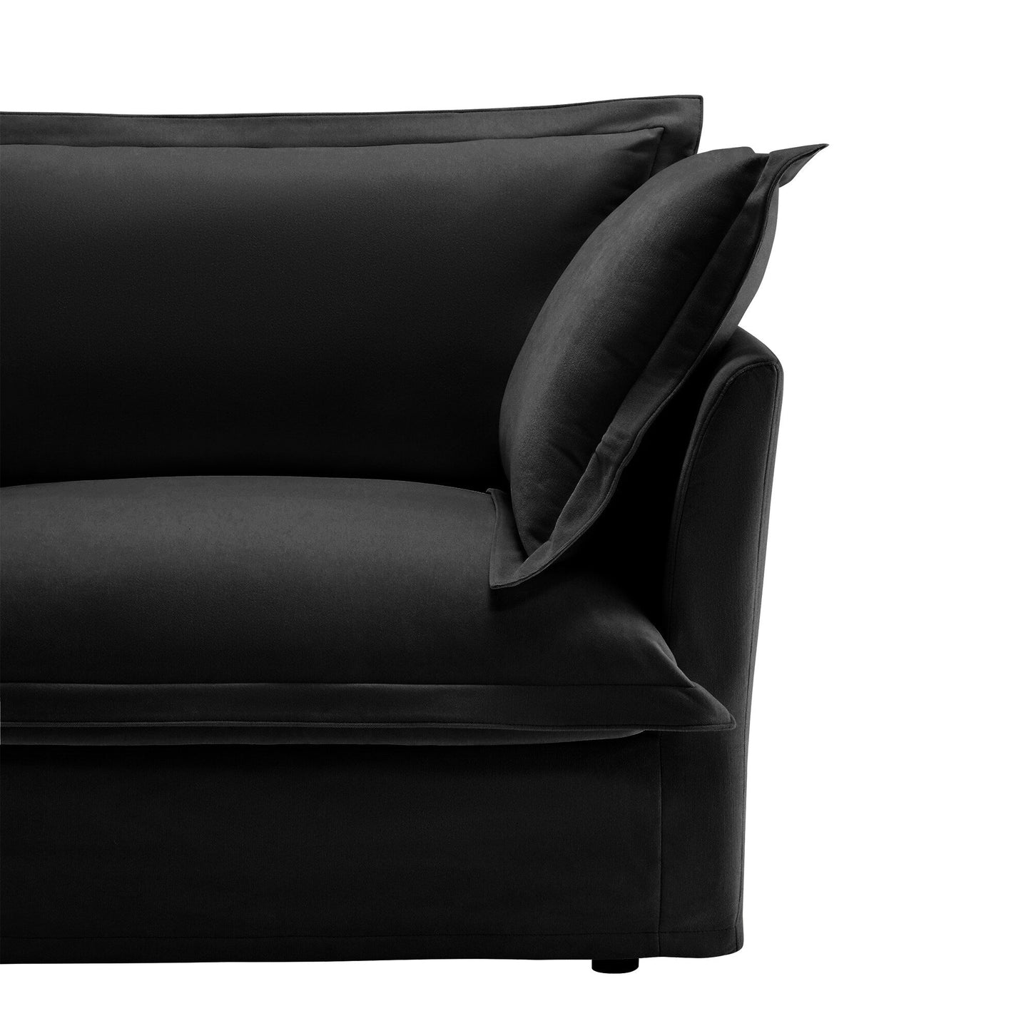 Fauteuil rembourré avec pouf, fauteuil à assise profonde et pouf large pour salon