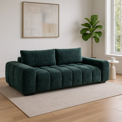 Canapé rembourré avec dossier à coussin amovible en vert