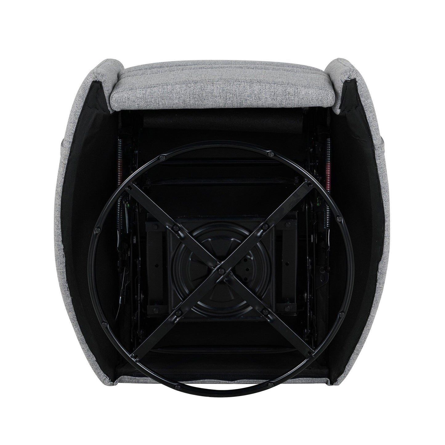 Fauteuil inclinable pivotant rembourré avec réglage manuel, rotation à 360° et deux oreillers amovibles