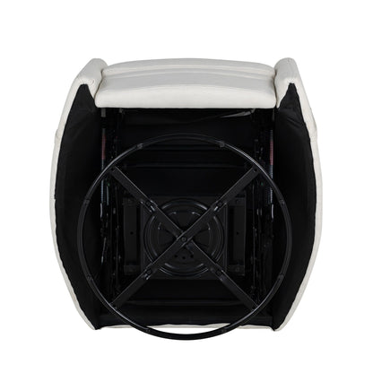 Fauteuil inclinable pivotant rembourré avec réglage manuel, rotation à 360° et deux oreillers amovibles