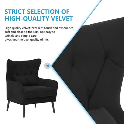 Fauteuil d'appoint rembourré en velours touffeté et métal avec coussin épais, deux fauteuils causeuse