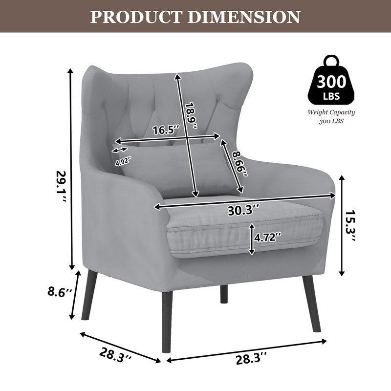 Fauteuil d'appoint rembourré en velours touffeté et métal avec coussin épais, deux fauteuils causeuse