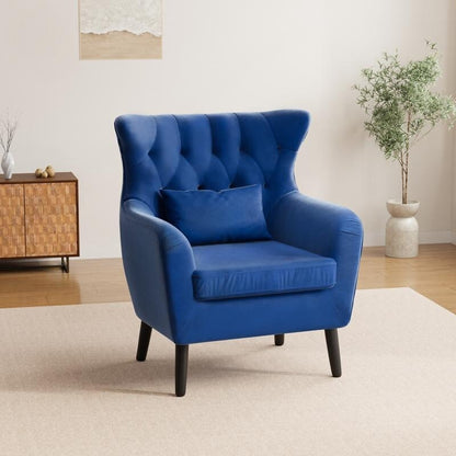 Fauteuil d'appoint rembourré en velours touffeté et métal avec coussin épais, deux fauteuils causeuse