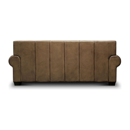 Canapé traditionnel en cuir pleine fleur de Valence, vieilli à la main