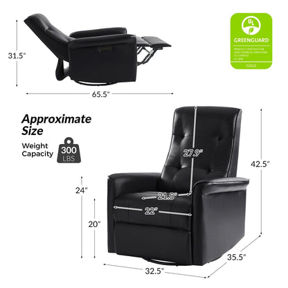 Fauteuil inclinable pivotant électrique moderne en similicuir Valentin avec ports USB, lot de 2 par HULALA HOME