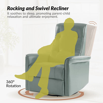 Fauteuil inclinable pivotant électrique moderne en similicuir Valentin avec ports USB, lot de 2 par HULALA HOME