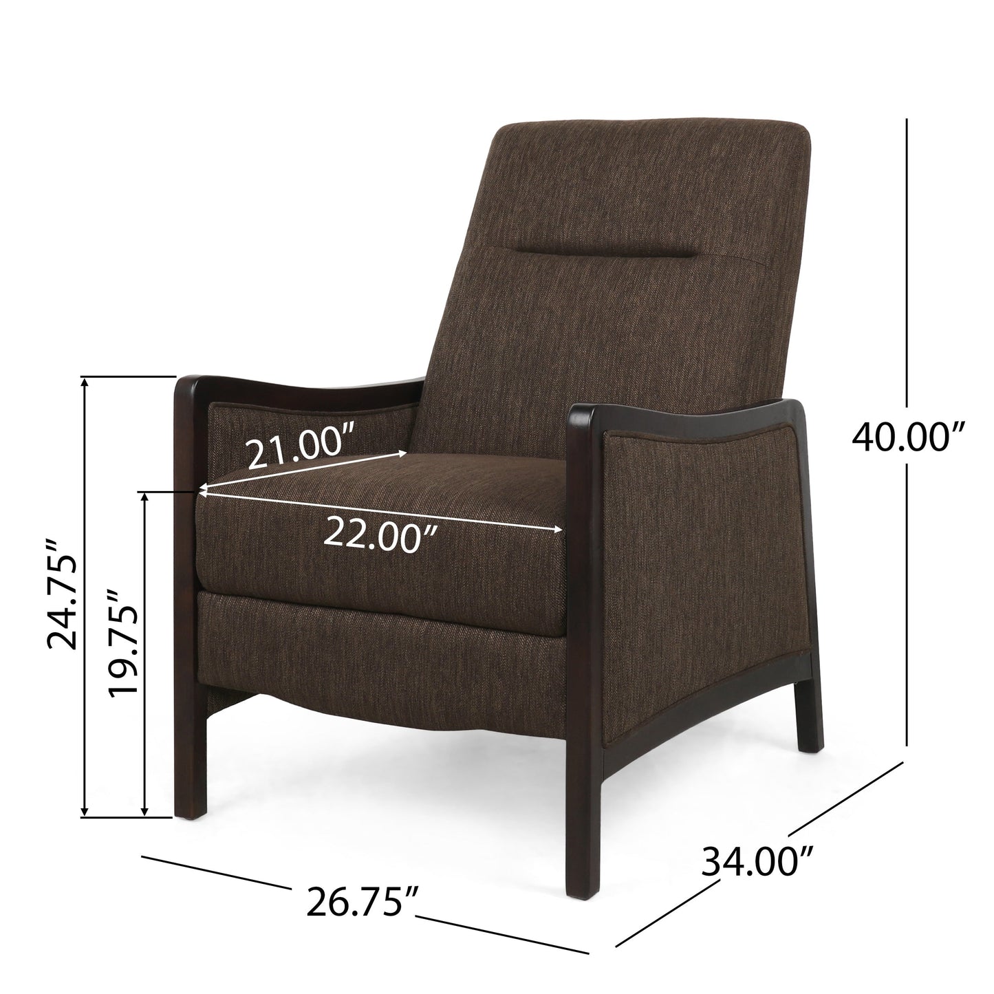 Fauteuil inclinable contemporain rembourré Veatch par Christopher Knight Home