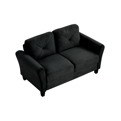 Canapé sectionnel 2 places en velours avec coussins amovibles