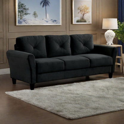 Canapé sectionnel 3 places en velours avec coussins en mousse à mémoire de forme