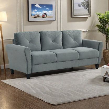 Canapé sectionnel 3 places en velours avec coussins en mousse à mémoire de forme