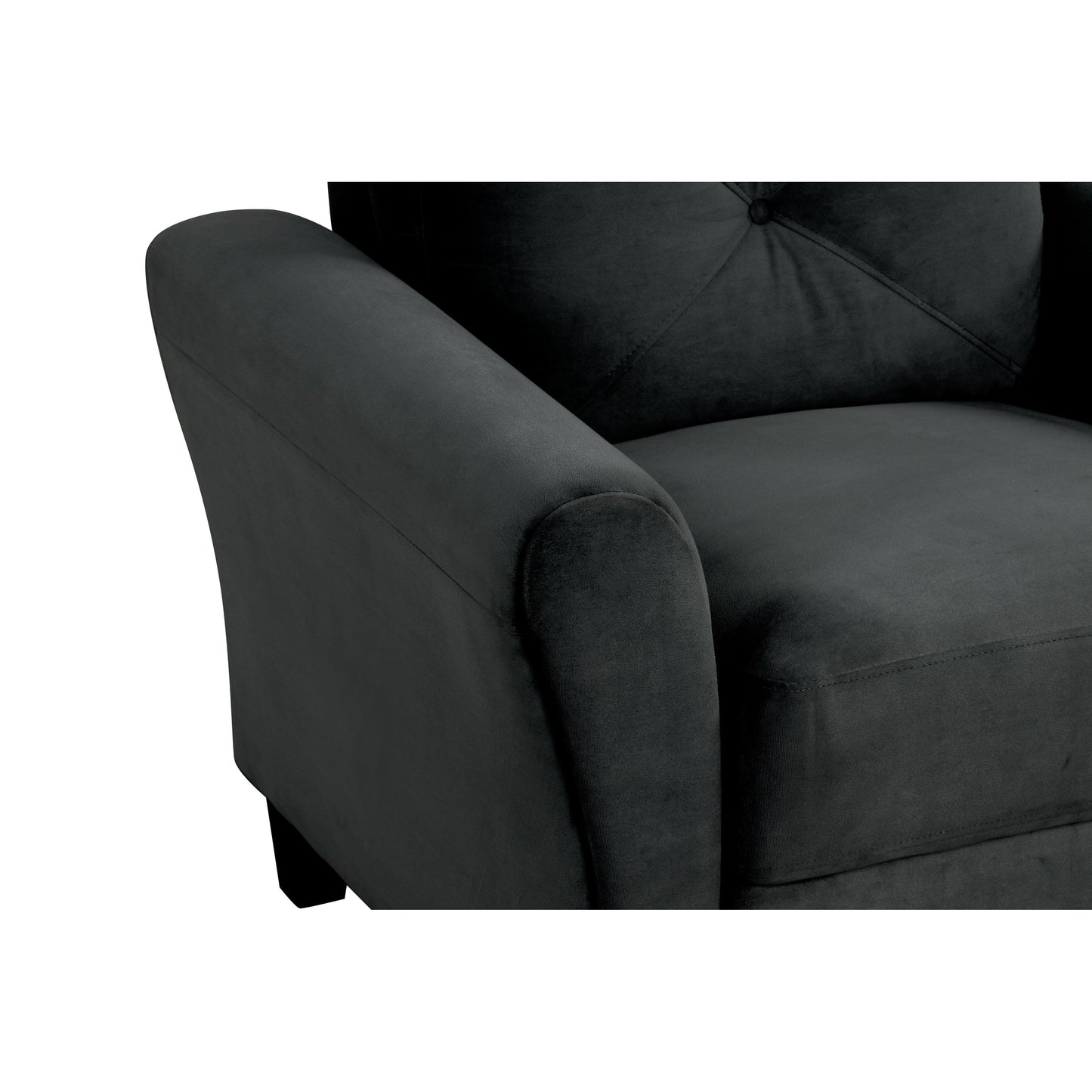 Canapé sectionnel 3 places en velours avec coussins en mousse à mémoire de forme