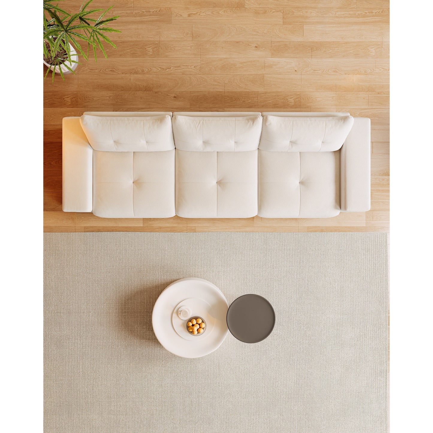 Canapé 3 places en velours avec tissu anti-griffures de chat