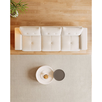 Canapé 3 places en velours avec tissu anti-griffures de chat