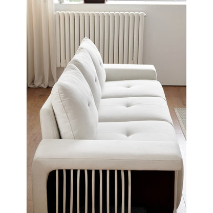 Canapé 3 places en velours avec tissu anti-griffures de chat