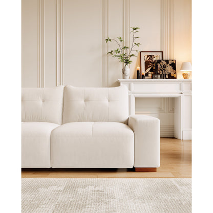 Canapé 3 places en velours avec tissu anti-griffures de chat