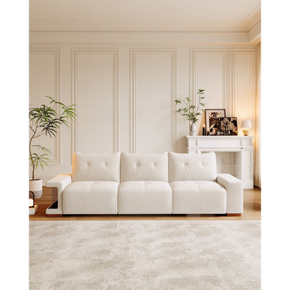 Canapé 3 places en velours avec tissu anti-griffures de chat