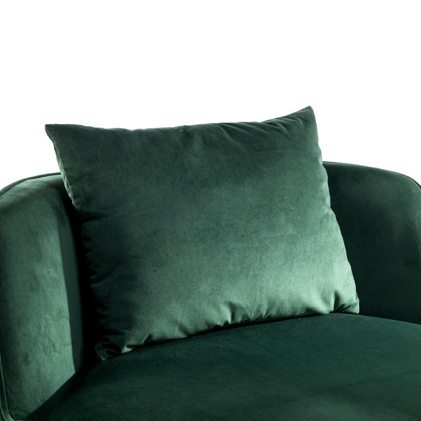 Fauteuil d'appoint pivotant à 360° en velours avec coussin d'assise, fauteuil tonneau rembourré avec base en acier inoxydable, fauteuil de salon