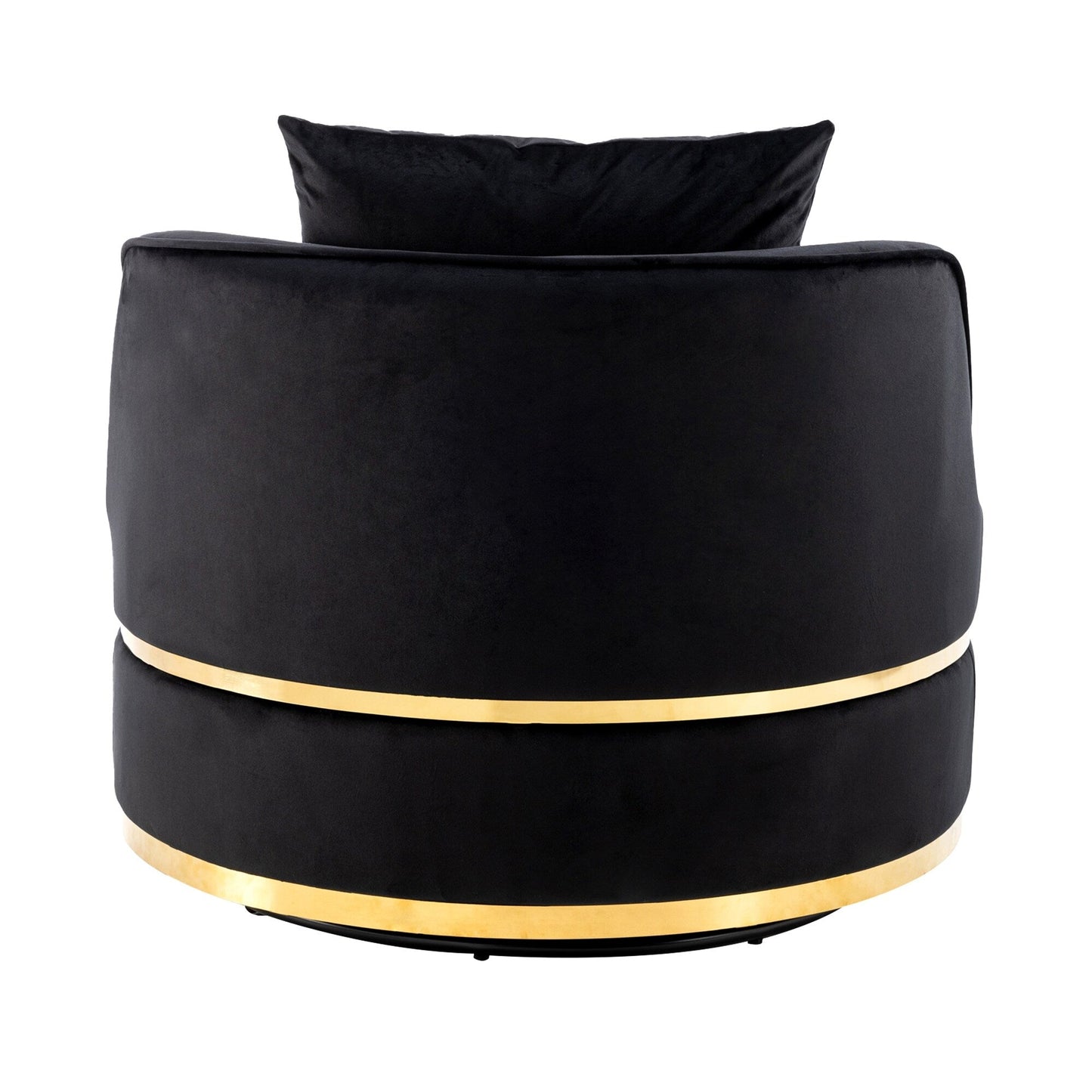 Fauteuil d'appoint pivotant à 360° en velours avec coussin d'assise, fauteuil tonneau rembourré avec base en acier inoxydable, fauteuil de salon