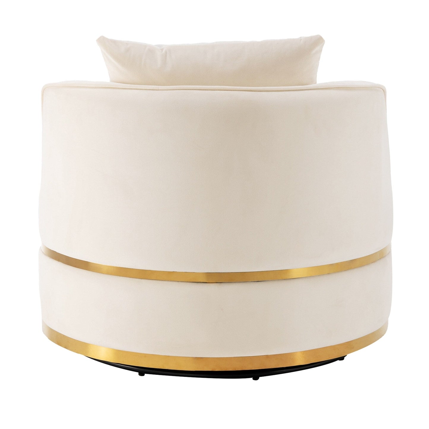 Fauteuil d'appoint pivotant à 360° en velours avec coussin d'assise, fauteuil tonneau rembourré avec base en acier inoxydable, fauteuil de salon