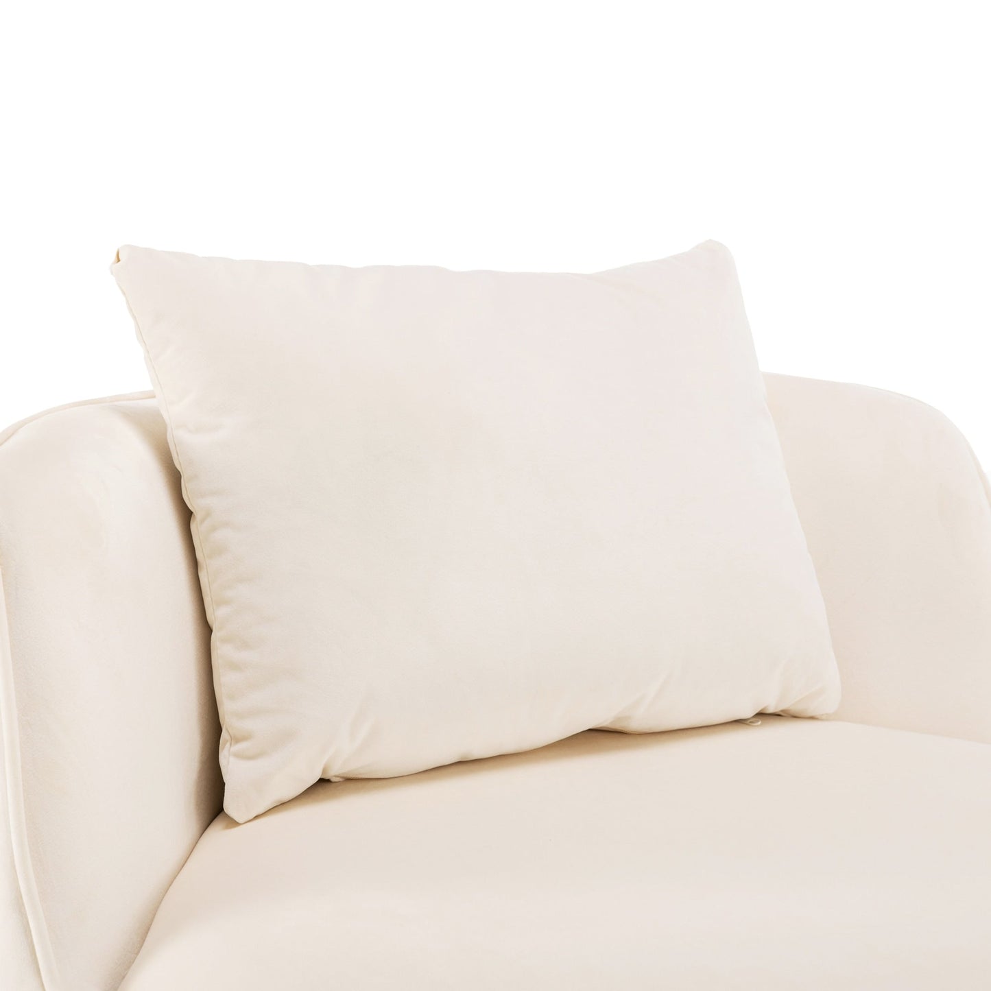 Fauteuil d'appoint pivotant à 360° en velours avec coussin d'assise, fauteuil tonneau rembourré avec base en acier inoxydable, fauteuil de salon