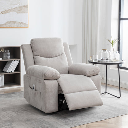 Fauteuil inclinable électrique en velours avec fonction de massage réglable et système de chauffage