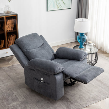Fauteuil inclinable électrique en velours avec fonction de massage réglable et système de chauffage
