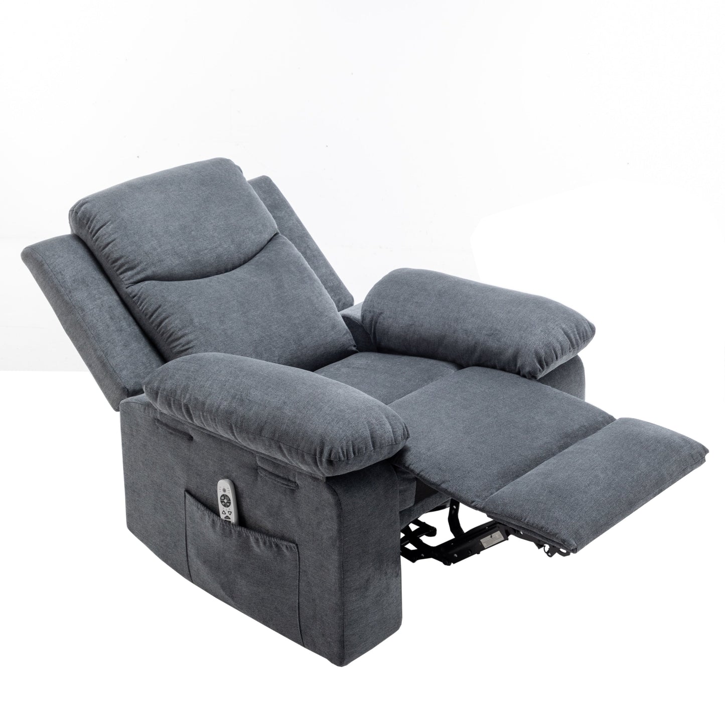 Fauteuil inclinable électrique en velours avec fonction de massage réglable et système de chauffage