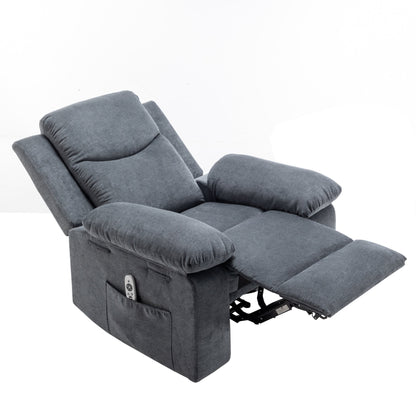 Fauteuil inclinable électrique en velours avec fonction de massage réglable et système de chauffage