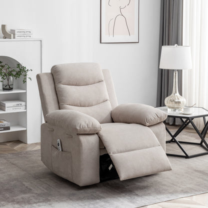 Fauteuil inclinable électrique en velours avec fonction de massage réglable et système de chauffage