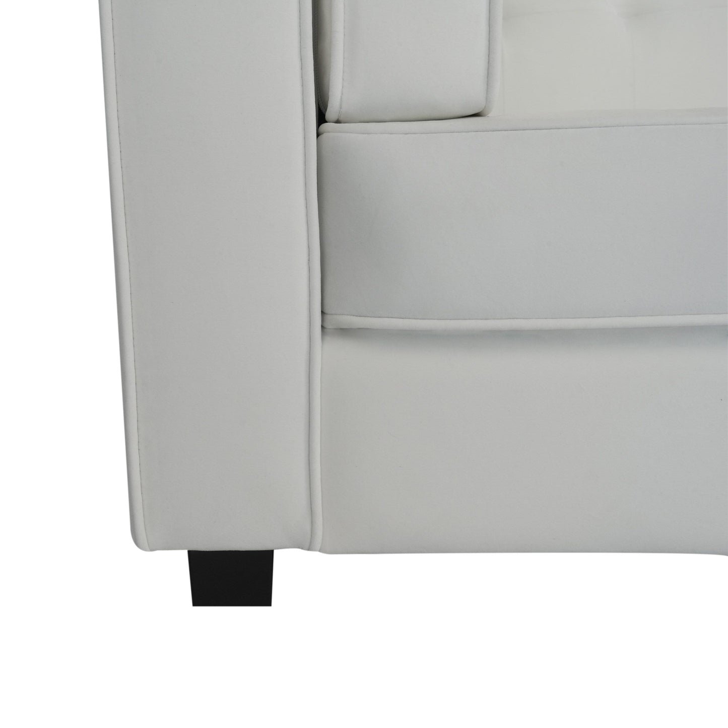 Canapé 3 places capitonné en velours avec cadre en bois dur