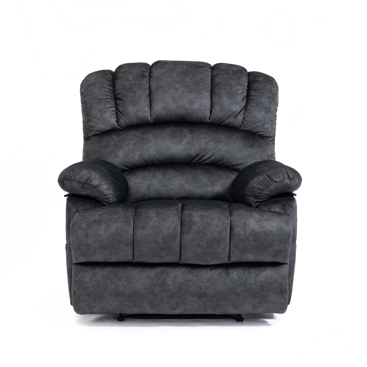 Fauteuil inclinable manuel en tissu velours avec repose-pieds et dossier réglable
