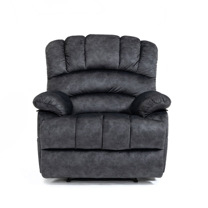 Fauteuil inclinable manuel en tissu velours avec repose-pieds et dossier réglable