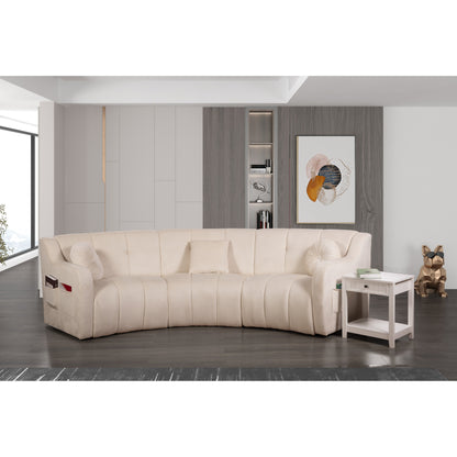 Canapé de sol modulaire symétrique incurvé en velours sans pieds - 127