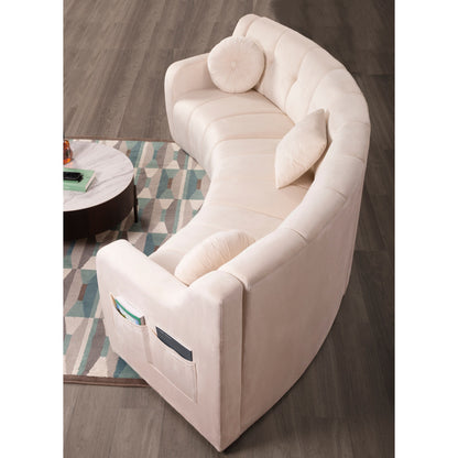 Canapé de sol modulaire symétrique incurvé en velours sans pieds - 127