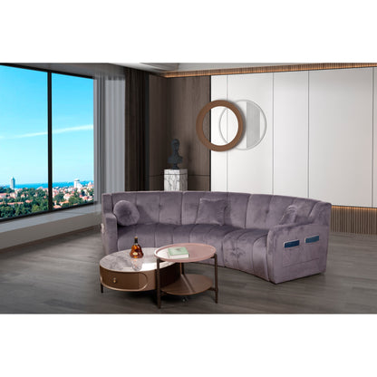 Canapé de sol modulaire symétrique incurvé en velours sans pieds - 127